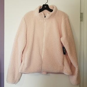 NEW XL Lord & Taylor blush pink cozy sherpa jacket